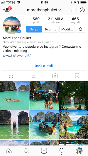 Profilo Instagram Morethanphuket